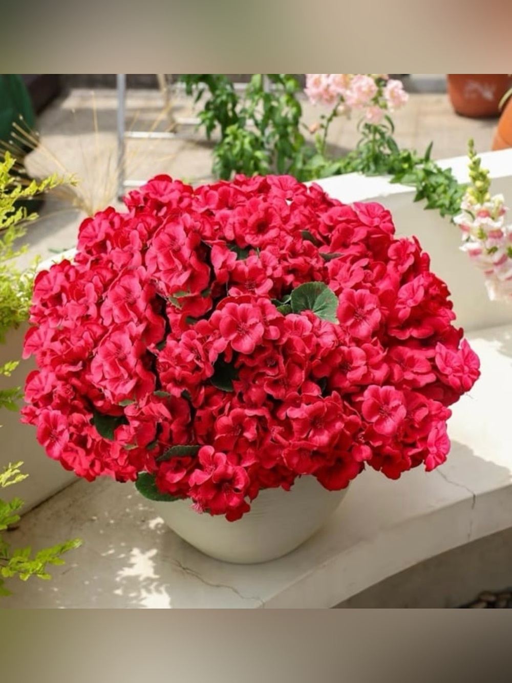 Outdoor Artificial Flowers Red 6 Bundles